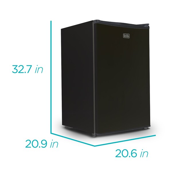 Black & Decker Compact Refrigerator Energy Star Single Door Mini Fridge with Freezer, 4.3 Cubic Ft., Black - BCRK43B