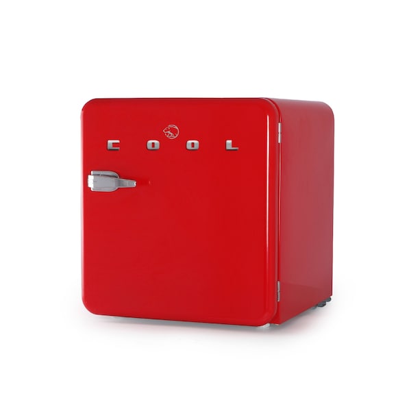 Commercial Cool 1.6 Cu. Ft. Refrigerator, Vintage Style Refrigerator, Small Refrigerator With Freezer, Red - CCRR16HR