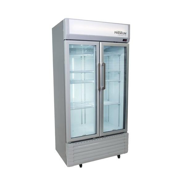 Premium Levella Premium Levella 16 cu. ft. Commercial Display Refrigerator Two Glass Door Merchandiser in Silver - PRN165DX