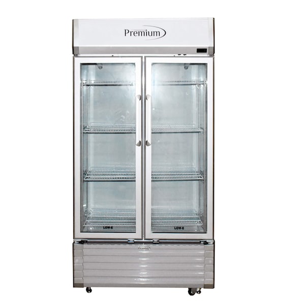 Premium Levella Premium Levella 16 cu. ft. Commercial Display Refrigerator Two Glass Door Merchandiser in Silver - PRN165DX