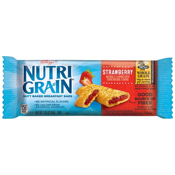Kellogg's Barra de Cereal Nutri-Grain de Fresa 1.55 oz, paquete de 96 - 3800059772
