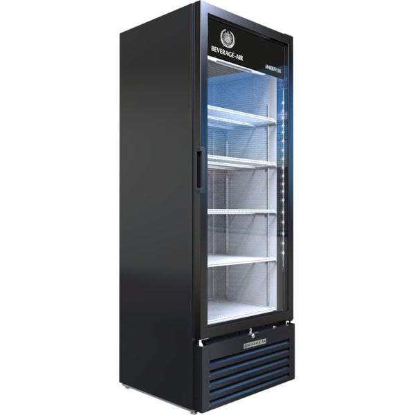 Beverage-Air Refrigerated Glass Door Merchandiser, Black, LED Lighting, 14.97 cu. ft. - MT23-1B