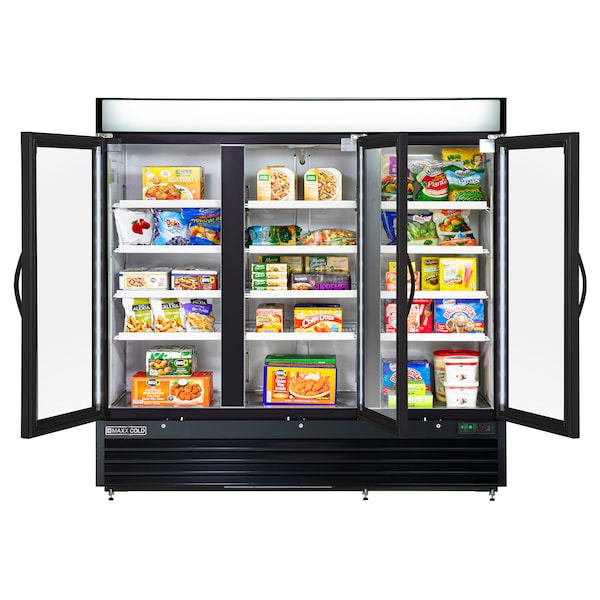 Maxx Cold Freezer 72 cu.ft., Triple Door, Commercial Merchandiser, Black/Glass - MXM3-72FB