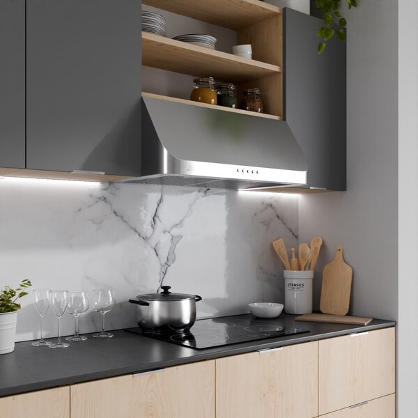 Anzzi 30-inch Under Cabinet Range Hood Ducted or Ductless Convertible Kitchen over Stove Vent - RH-AZ2576PSS