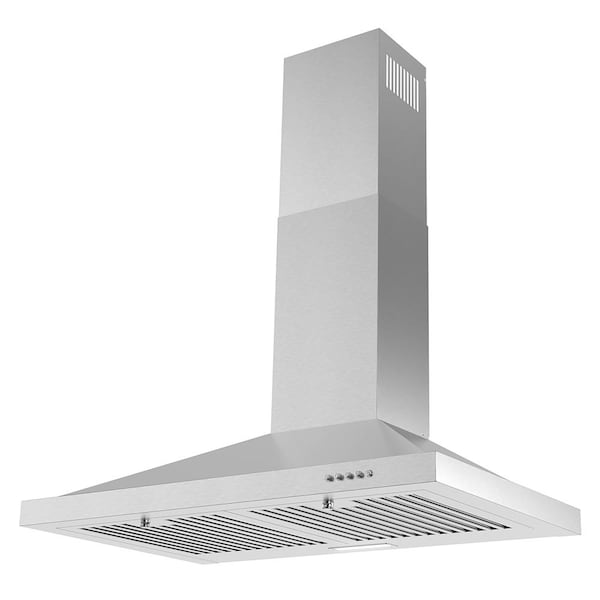 Streamline 30 in. Fermi Ducted Wall Mount 220 CFM Range Hood in Brushed Stainless Steel - T-4807-1-DT