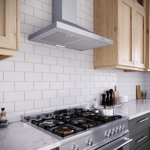 Streamline 30 in. Fermi Ducted Wall Mount 220 CFM Range Hood in Brushed Stainless Steel - T-4807-1-DT