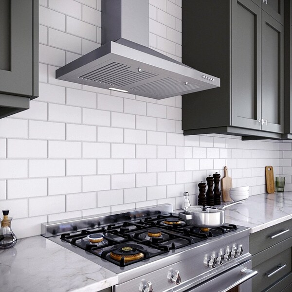 Streamline 30 in. Giganti Convertible Wall Mount 220 CFM Range Hood in Brushed Stainless Steel - T-4807-1-CL