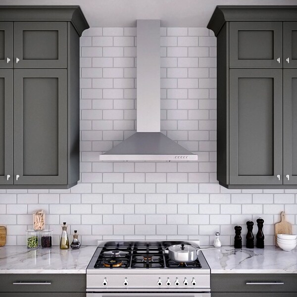 Streamline 30 in. Giganti Convertible Wall Mount 220 CFM Range Hood in Brushed Stainless Steel - T-4807-1-CL