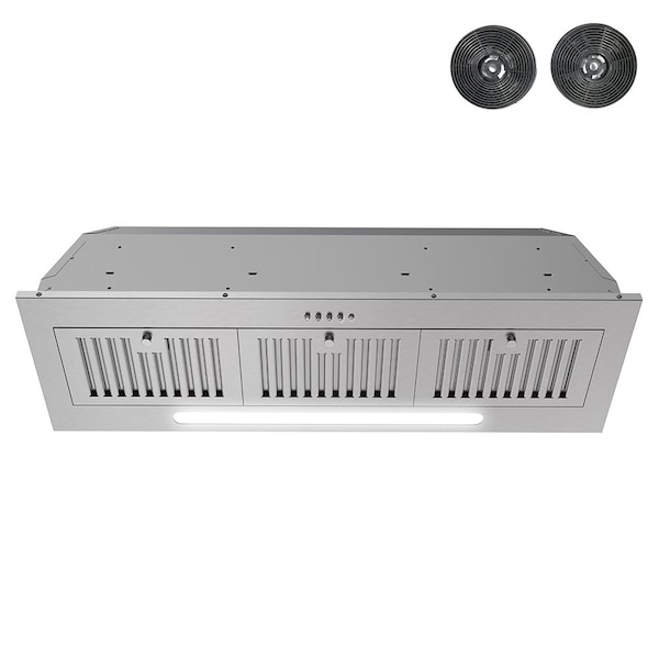 Streamline 36 in. Melisurgo Convertible Insert 350 CFM Range Hood in Brushed Stainless Steel - T-11359-1-CL