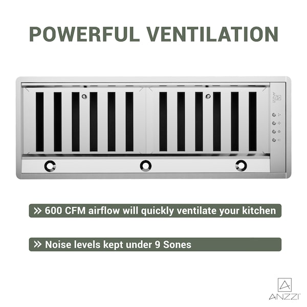 Anzzi 30-Inch Insert Range Hood Ducted/Ductless Convertible Kitchen Vent Above Stove - RH-AZ1076PSS