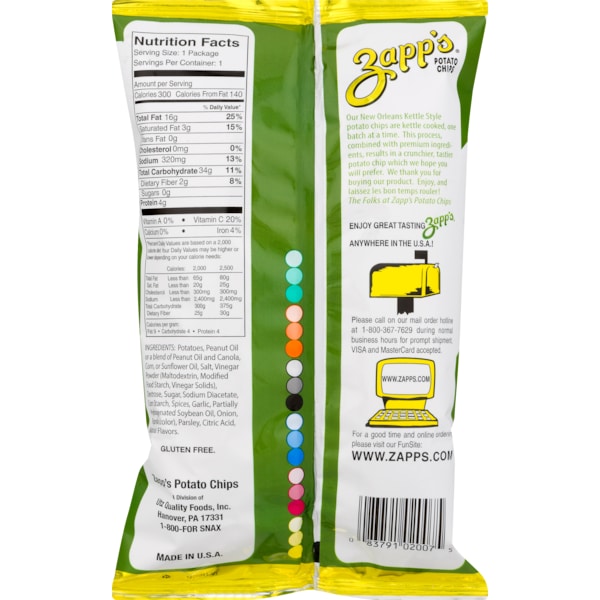 Papas fritas Zapp's Zapp's Cajun Dill Gatortator Chips de 5 oz., paquete de 25 - 6024