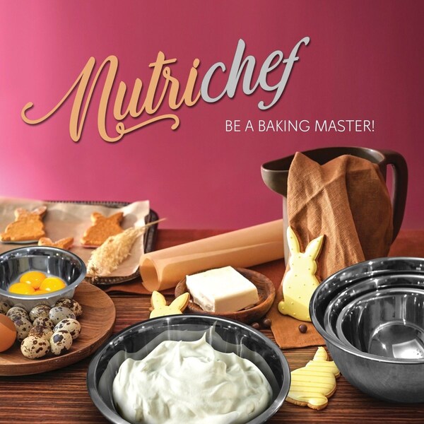 Nutrichef Kitchen Mixing Bowls - Food Mixing Bowl Set, Stainless Steel (6 Bowls) - NCMB6PC