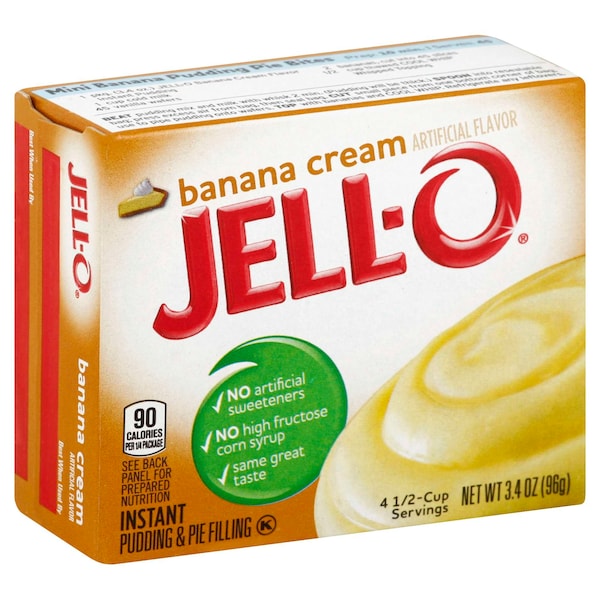 Gelatina Jell-O Instantánea Sabor Plátano 3.4 oz, Paquete de 24 - 10043000204426