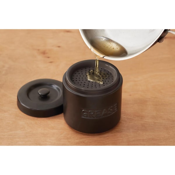 Fox Run 5 in. W X 5 in. L Black Ceramic Grease Container 32 oz - 48764