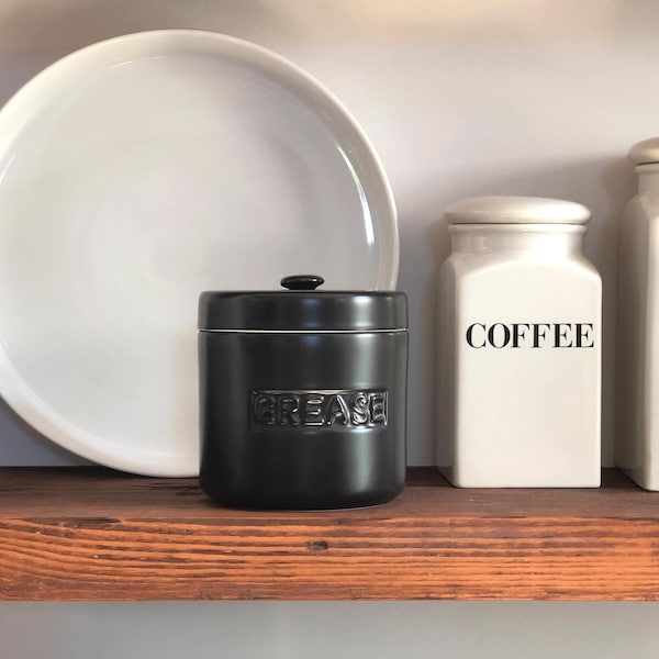 Fox Run 5 in. W X 5 in. L Black Ceramic Grease Container 32 oz - 48764