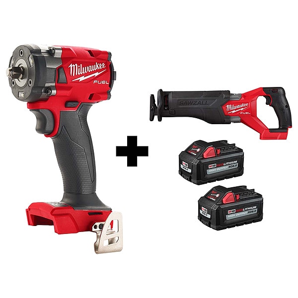 Milwaukee Tool Impact 3/8", M18 SAWZALL, M18 XC6.0 2PK - 2854-20, 2821-20, 48-11-1862