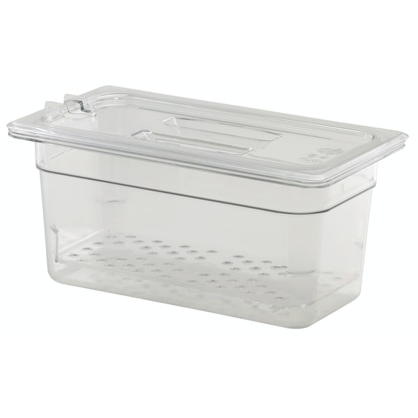 Cambro Cambro - Camwear Colander, 7" x 12-3/4" x 5" Deep, Clear Polycarb, Fits 1/3 Food Pans - 35CLRCW135