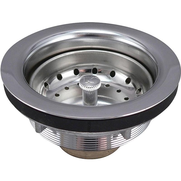 Plumb Pak Brass Work Horse Series Basket Strainer, 438 in Dia, Stainless Steel, Chrome, 314 in Dia Mesh - 2431NPC