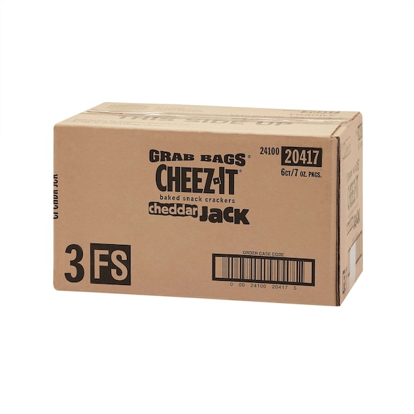 Cheez-It Cheez-It Bolsa con cierre recerrable de galletas Cheddar Jack 7 oz., Paquete de 6 - 2410020417