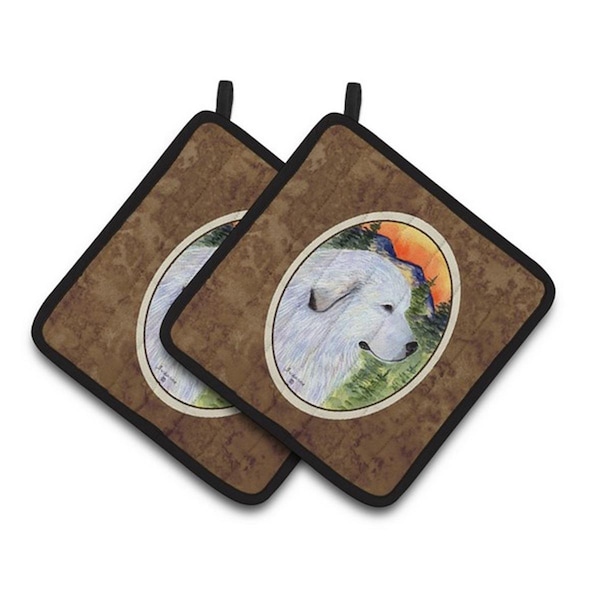 Carolines Treasures Great Pyrenees Pair of Pot Holders, 7.5 x 3 x 7.5 in. - SS8236PTHD