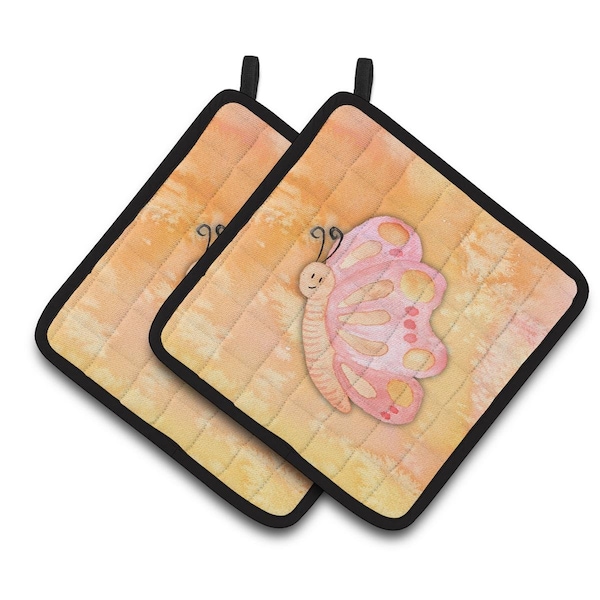 Carolines Treasures Butterfly Watercolor Pair of Pot Holders - BB7384PTHD