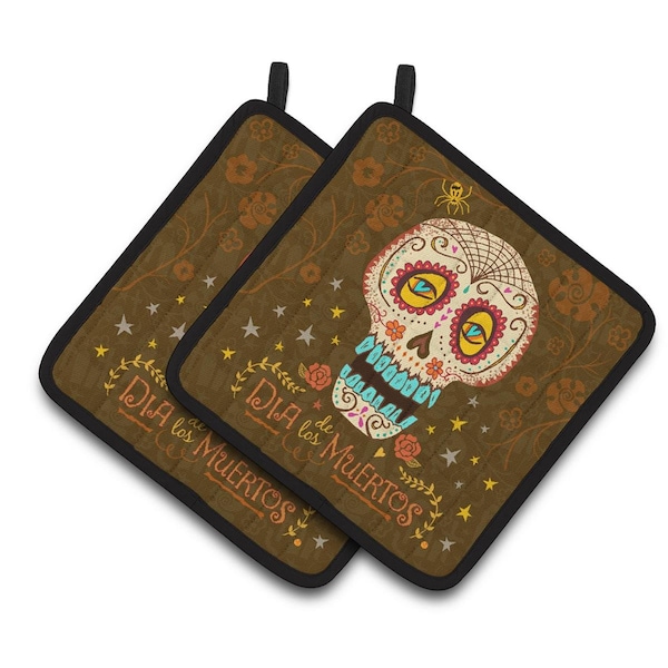 Carolines Treasures Day of the Dead Pair of Pot Holders - VHA3031PTHD