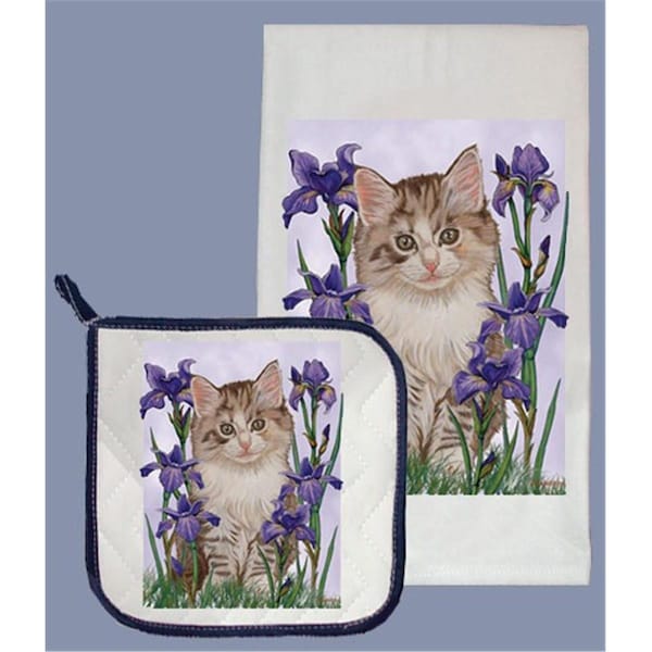 Bakebetter Cat Dish Towel And Pot Holder Set - BA2633903