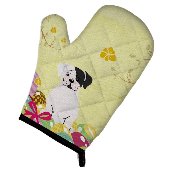 Carolines Treasures Easter Eggs White Boxer Cooper Oven Mitt - BB6114OVMT