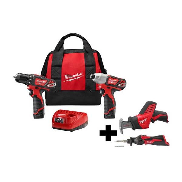 Milwaukee Tool M12 2Pcs Kit, M12 Hackzall, M12 Soldiron - 2494-22, 2420-20, 2488-20