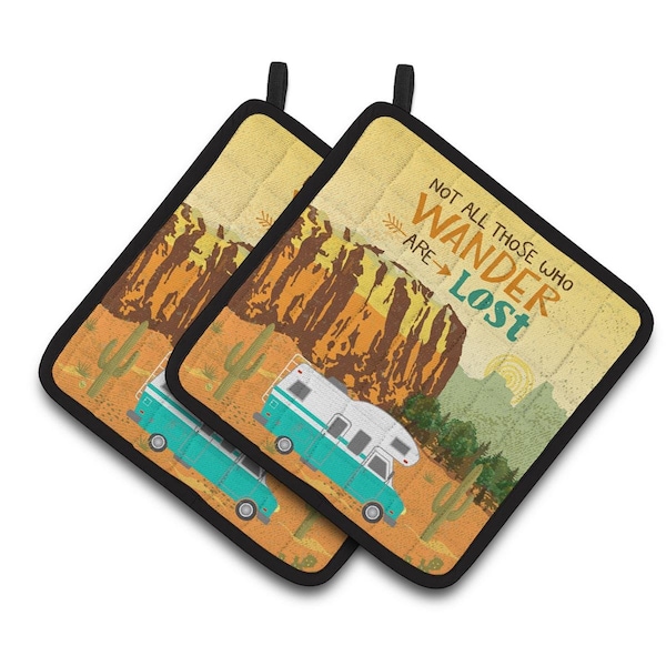 Carolines Treasures RV Camper Camping Wander Pair of Pot Holders - VHA3027PTHD