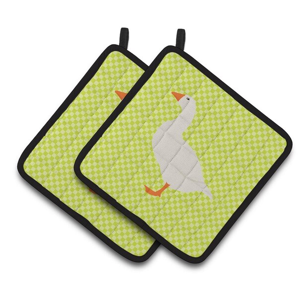 Carolines Treasures Shire Horse Green Pair of Pot Holders - BB7726PTHD