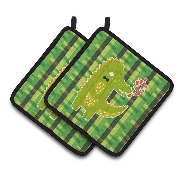 Carolines Treasures Alligator Love Pair of Pot Holders - BB6741PTHD