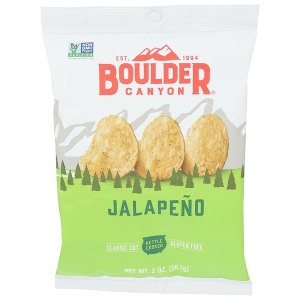 Boulder Canyon Jalapeño Papas Fritas Cocidas a la Cazuela 2 oz Colgadas - 649994