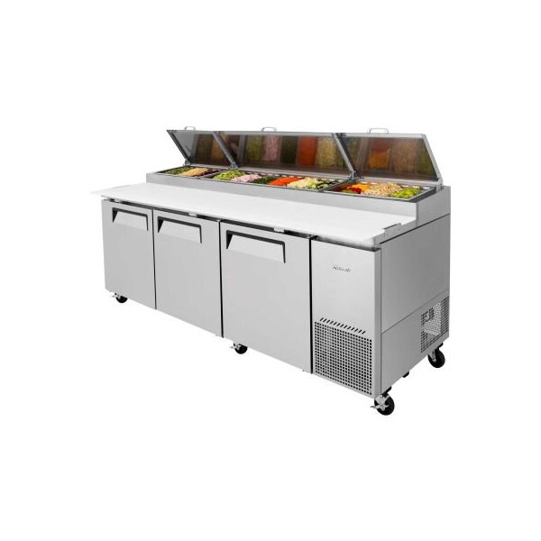 Turbo Air Turbo Air TPR-93SD Super Deluxe Series - Pizza Prep. Table - 3 Door - TPR-93SD-N