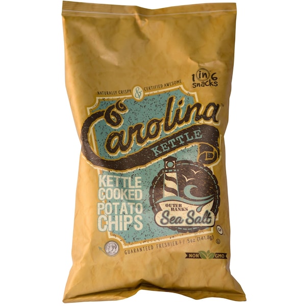 1 de cada 6 bocadillos Carolina Outer Banks Sea Salt Potato Chips en bolsa de 5 oz - 10631