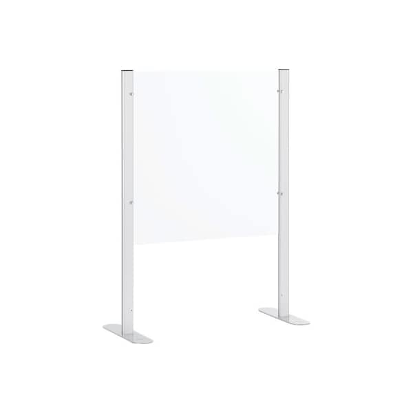 Gec Interion Acrylic Cashier Shield with Pass-Through, 24inL x 24inH, Clear - 695950