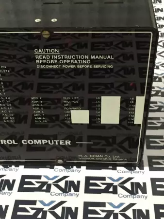 M.A. Brian Co. Process Control Computer N/A