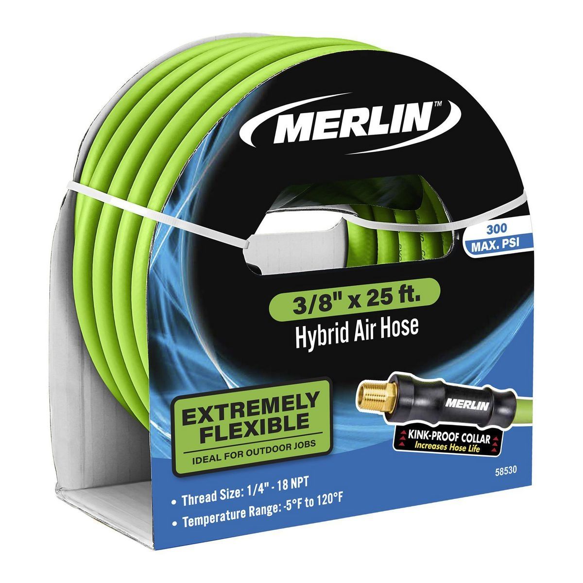Manguera de Aire Híbrida de PVC/Caucho de 3/8 de pulgada x 25 pies - 58530