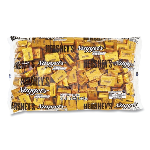 Hershey's Nuggets, Paquete a Granel, Chocolate con Leche con Toffee y Almendras, Bolsa de 60 oz - 1685