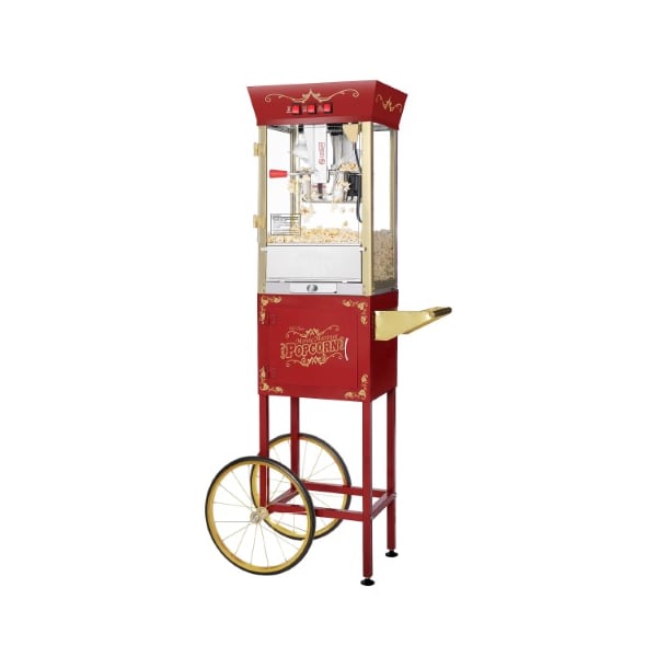 Great Northern Popcorn Great Northern Popcorn 8 Ounce Antique Style Machine, Electric Countertop Popcorn Maker Cart, Red - 837027PPP
