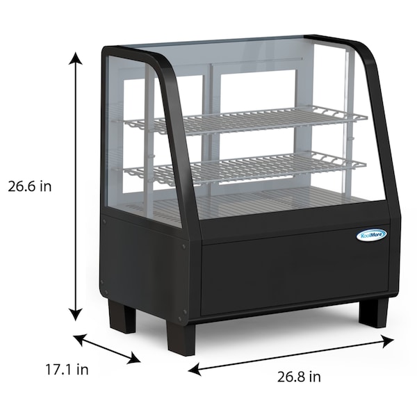 Koolmore Commercial Countertop Refrigerator Display Case Merchandiser with LED Lighting - CDC-3C-BK