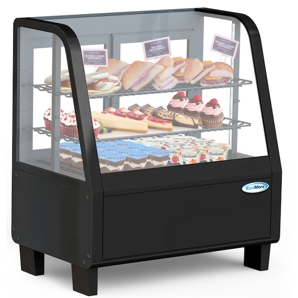 Koolmore Commercial Countertop Refrigerator Display Case Merchandiser with LED Lighting - CDC-3C-BK