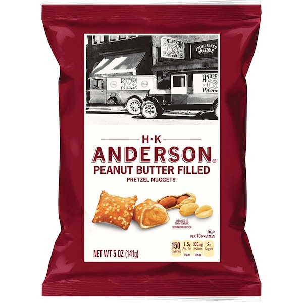H.K. Anderson Nugget de Pretzel Rellenos de Mantequilla de Cacahuate 5 oz., PK12 - 7027100394