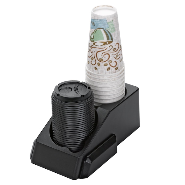Service Ideas Modular Airpot Rack for 2 Airpots with Condiment Tray, Plastic, Black - APD2BL