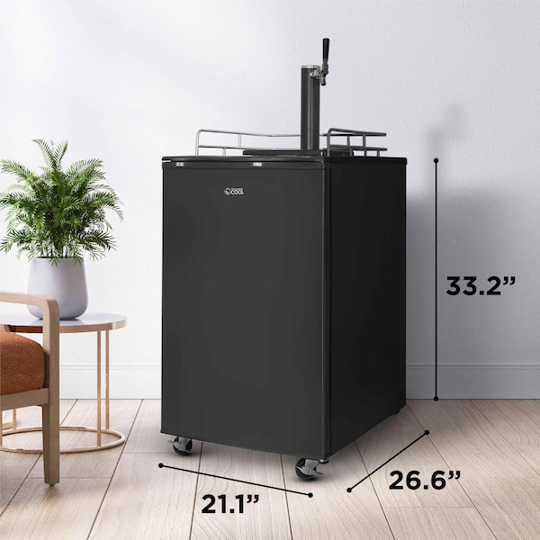 Commercial Cool 6 Cubic Feet cu. ft. Single Tap Freestanding Kegerator with Adjustable Temperature - CCBD10HB