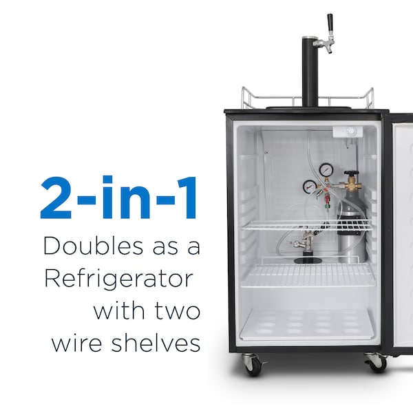 Commercial Cool 6 Cubic Feet cu. ft. Single Tap Freestanding Kegerator with Adjustable Temperature - CCBD10HB
