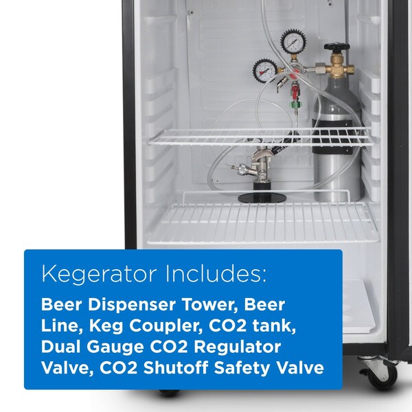 Commercial Cool 6 Cubic Feet cu. ft. Single Tap Freestanding Kegerator with Adjustable Temperature - CCBD10HB