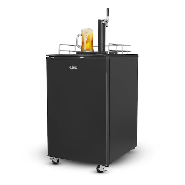 Commercial Cool 6 Cubic Feet cu. ft. Single Tap Freestanding Kegerator with Adjustable Temperature - CCBD10HB