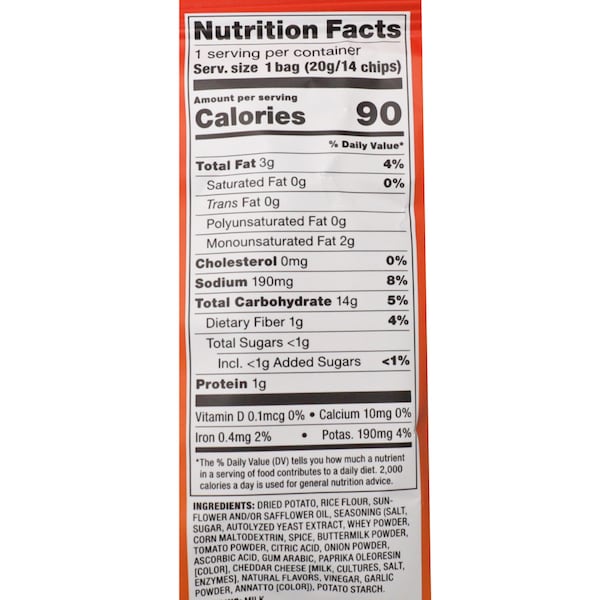 Popchips Popchips 0.7 oz. Papas Fritas Locas Caliente Kosher Aperitivo de Chips Popped, PK24 - F-AR-70120