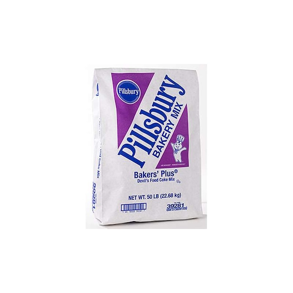 Mezcla para pastel Pillsbury Bakers' Plus Devil's Food 50lbs - 18000-39281